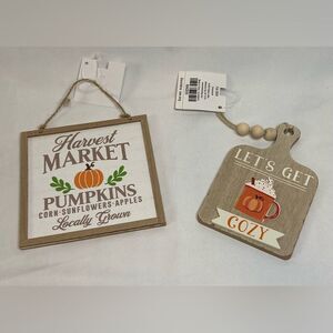 Pumpkin Spice Fall Sign Ornament Farmhouse Wooden Rustic Decor Harvest Market